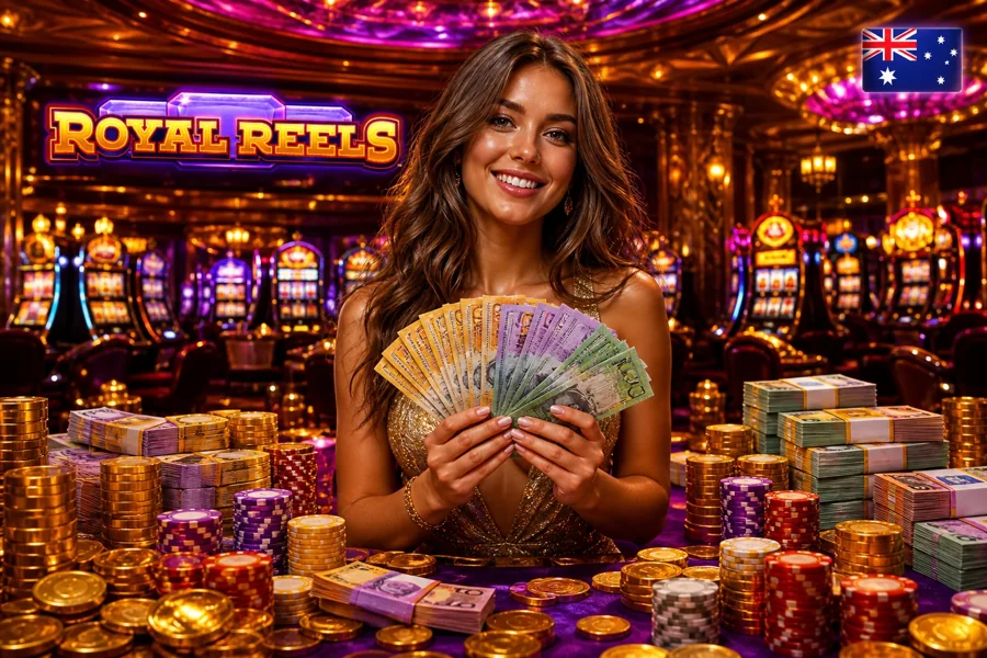 Live casino floor at Royal Reels